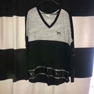 VS PINK Sequin Long Sleeve Shirt